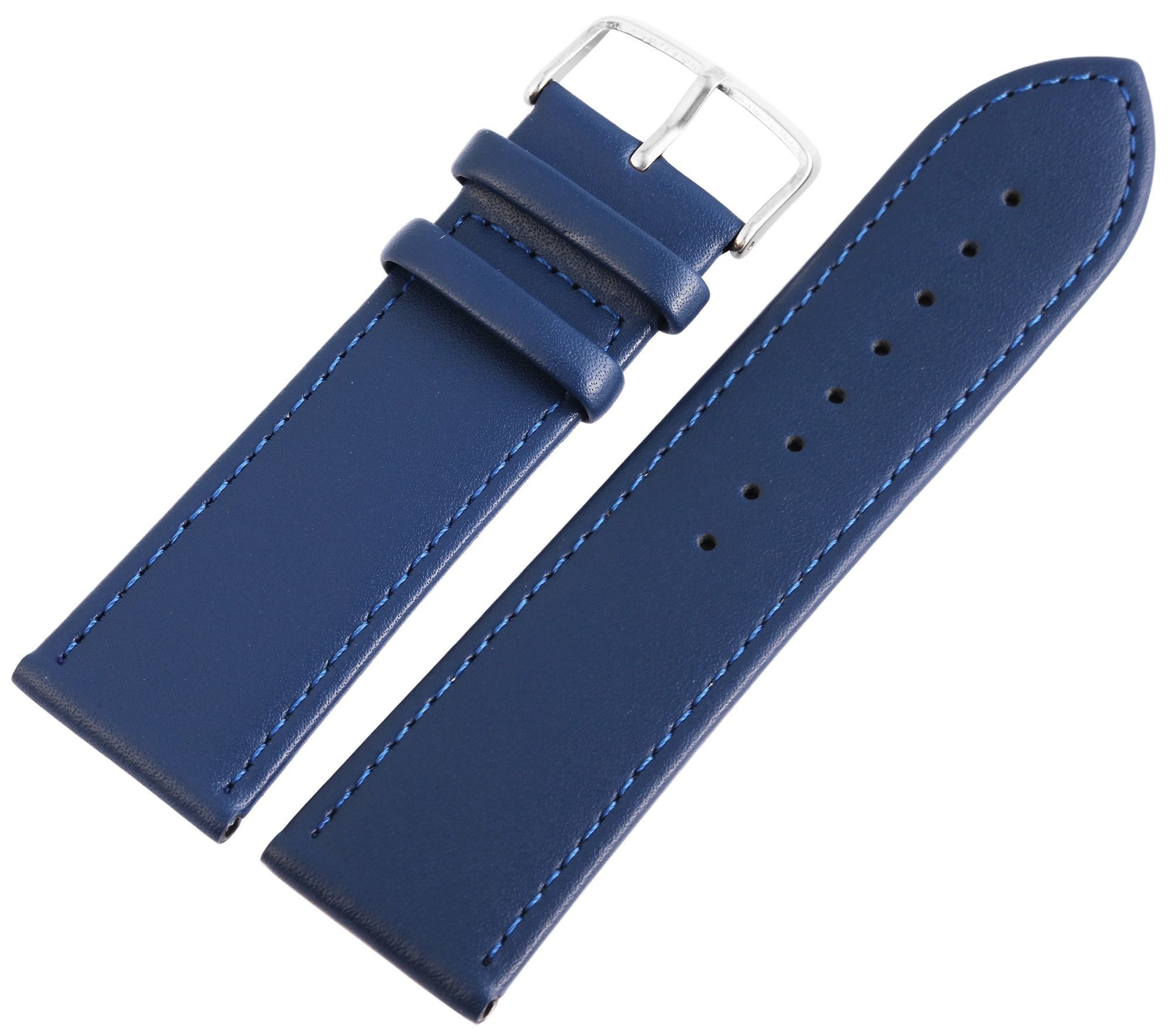 STEINMEISTER Uhrenarmband Echtleder, dunkelblau, Gr 12 - 26 mm
