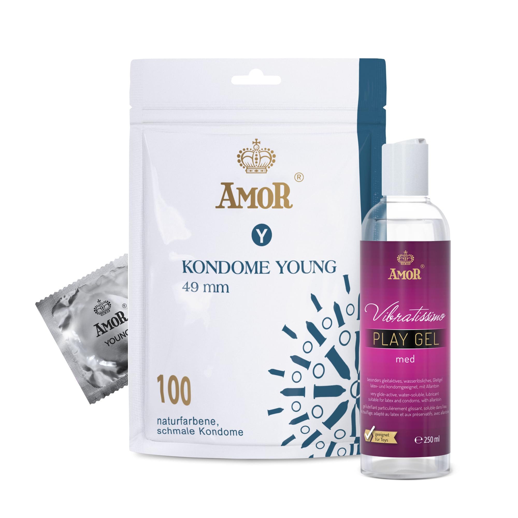 Amor Kondome AMOR Premium Kondom & Gleitgel Set, Young
