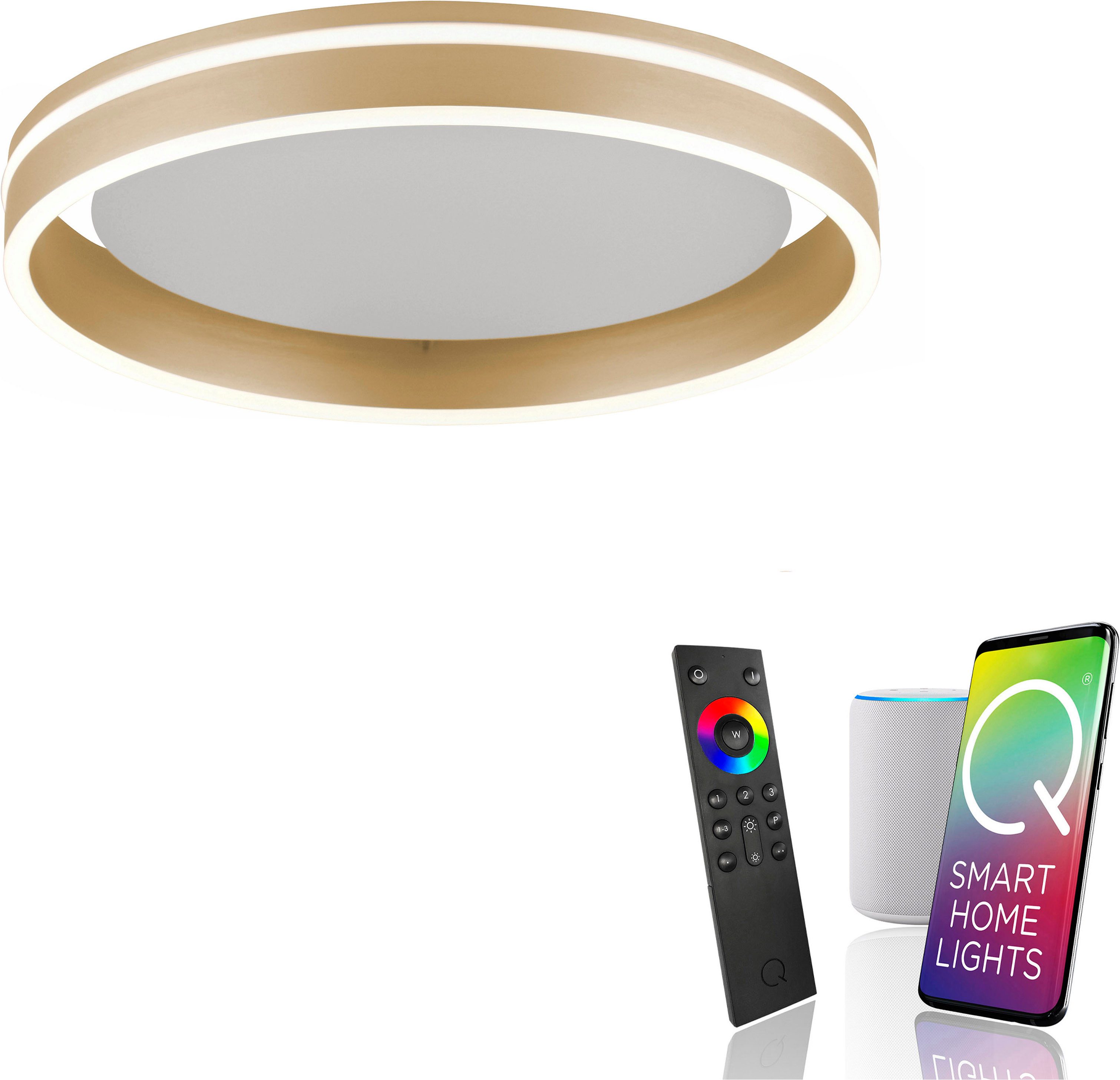 Neuhaus Q SMART HOME LIGHTS LED Deckenleuchte Q-VITO, Smart Home, LED fest integriert, warmweiß - kaltweiß