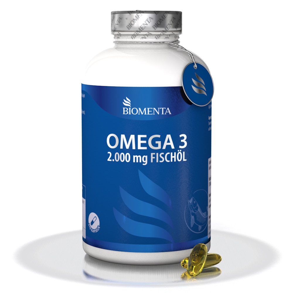 BIOMENTA Omega 3 Kapseln hochdosiert -370 St.- Fischöl -Triglyceride (EPA+DHA) Kapsel, 370 St., 498 g