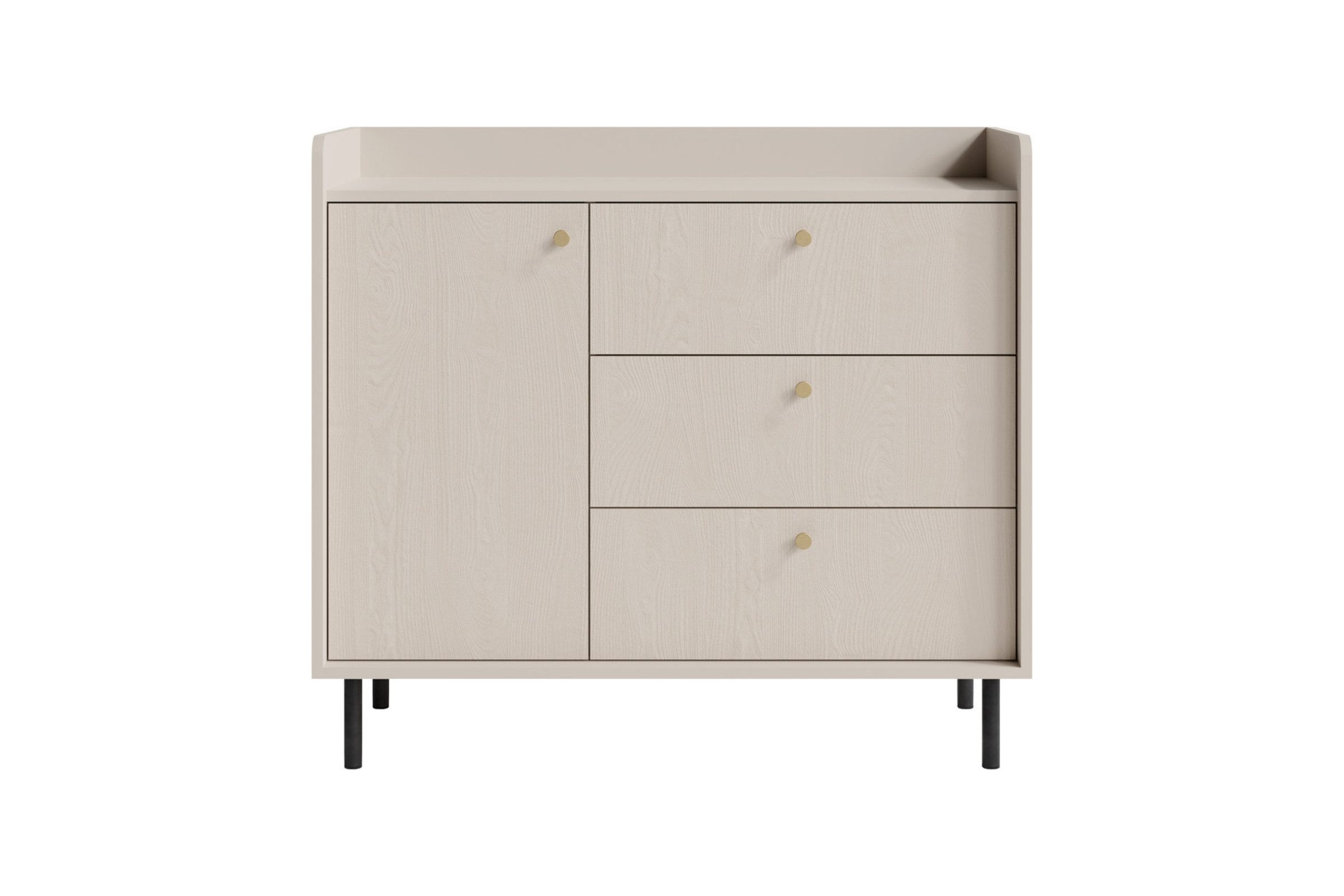 Deine Möbel 24 Kommode GEORGIA 06 Sideboard 103,5 / 91 / 42 cm (B/H/T) (Set, 2 St., Wohnzimmer Schlafzimmer Kinderzimmer), GEORGIA-Kollektion Beige Sandbeige
