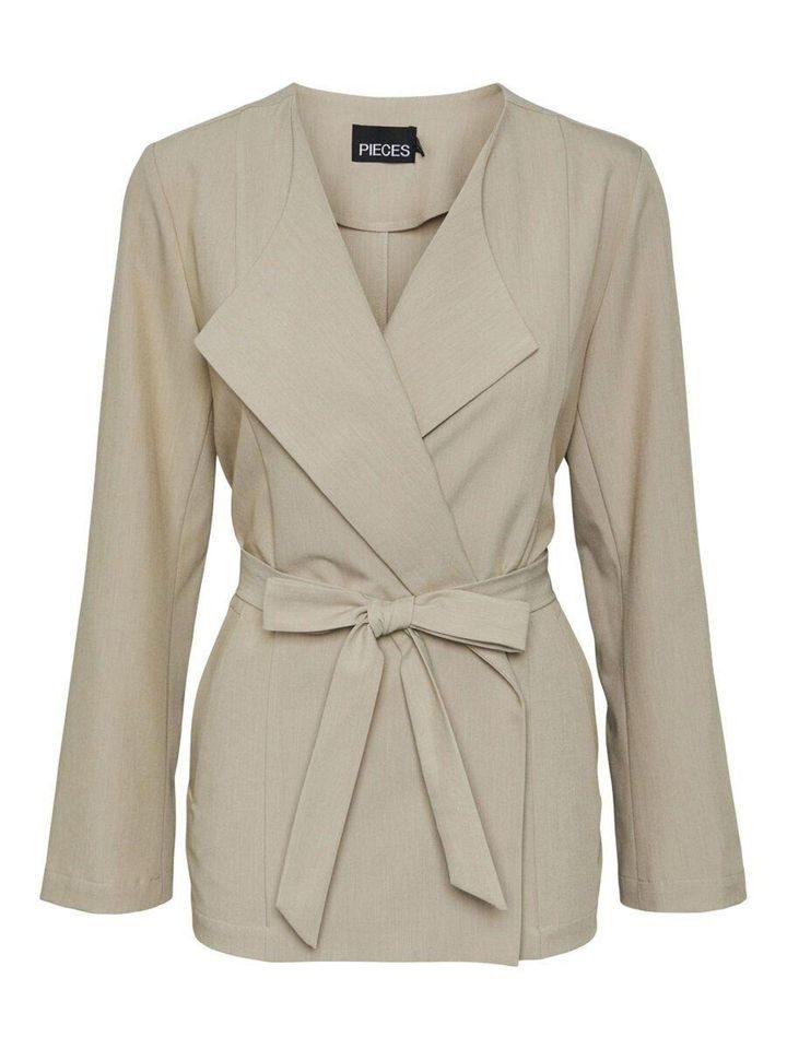 Longblazer - Blazer mit Bindegürtel - lässiger Fit - langarm - PCBOSELLA