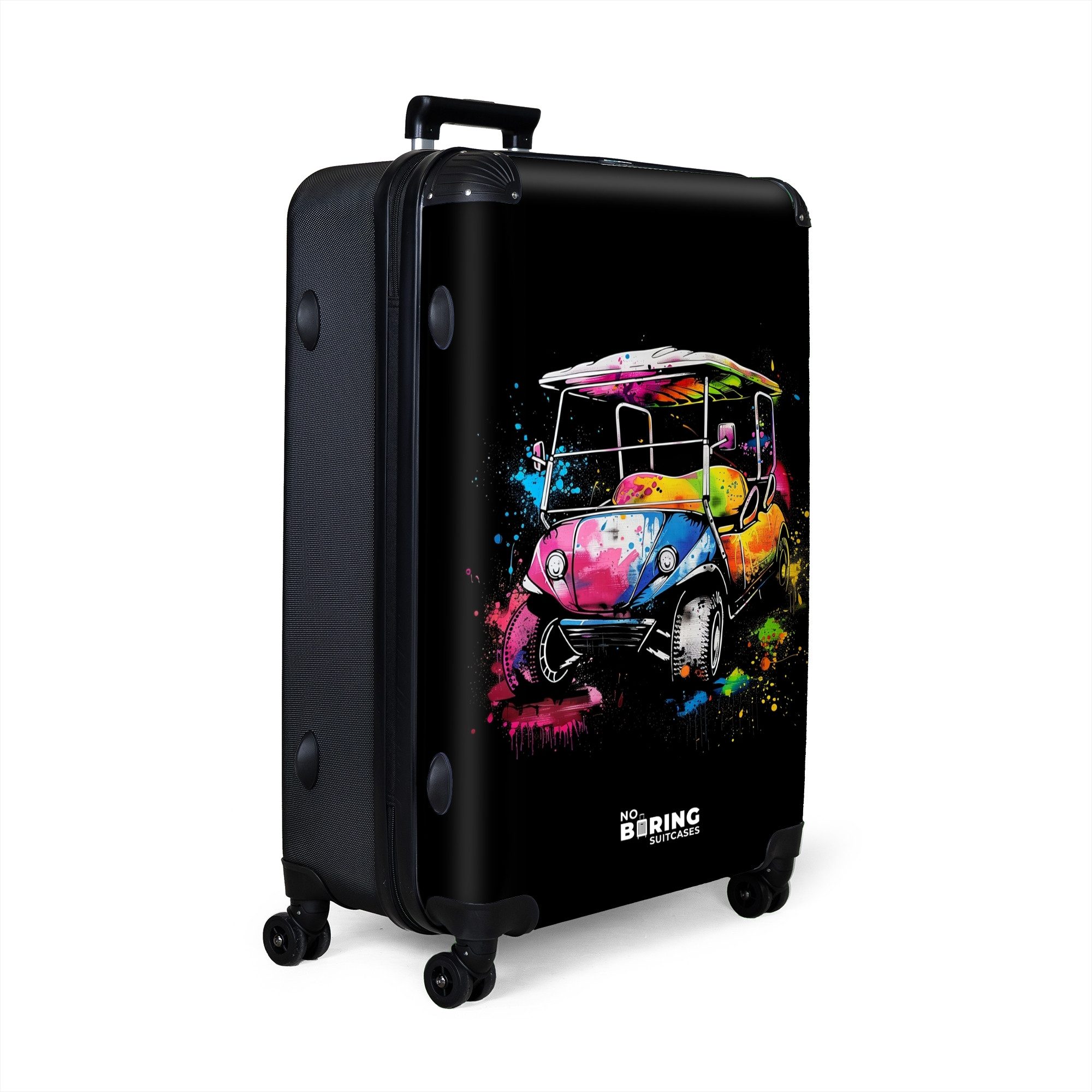 NoBoringSuitcases.com© Hartschalen-Trolley Golfwagen mit Graffiti 77 günstig online kaufen