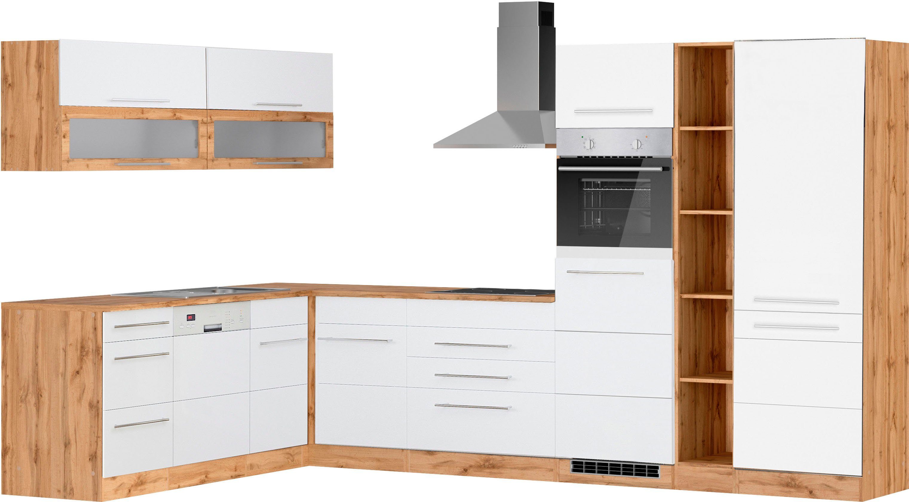 KOCHSTATION Winkelküche KS-Wien, Stellbreite 220 x 340 cm, wahlweise mit E-Geräten