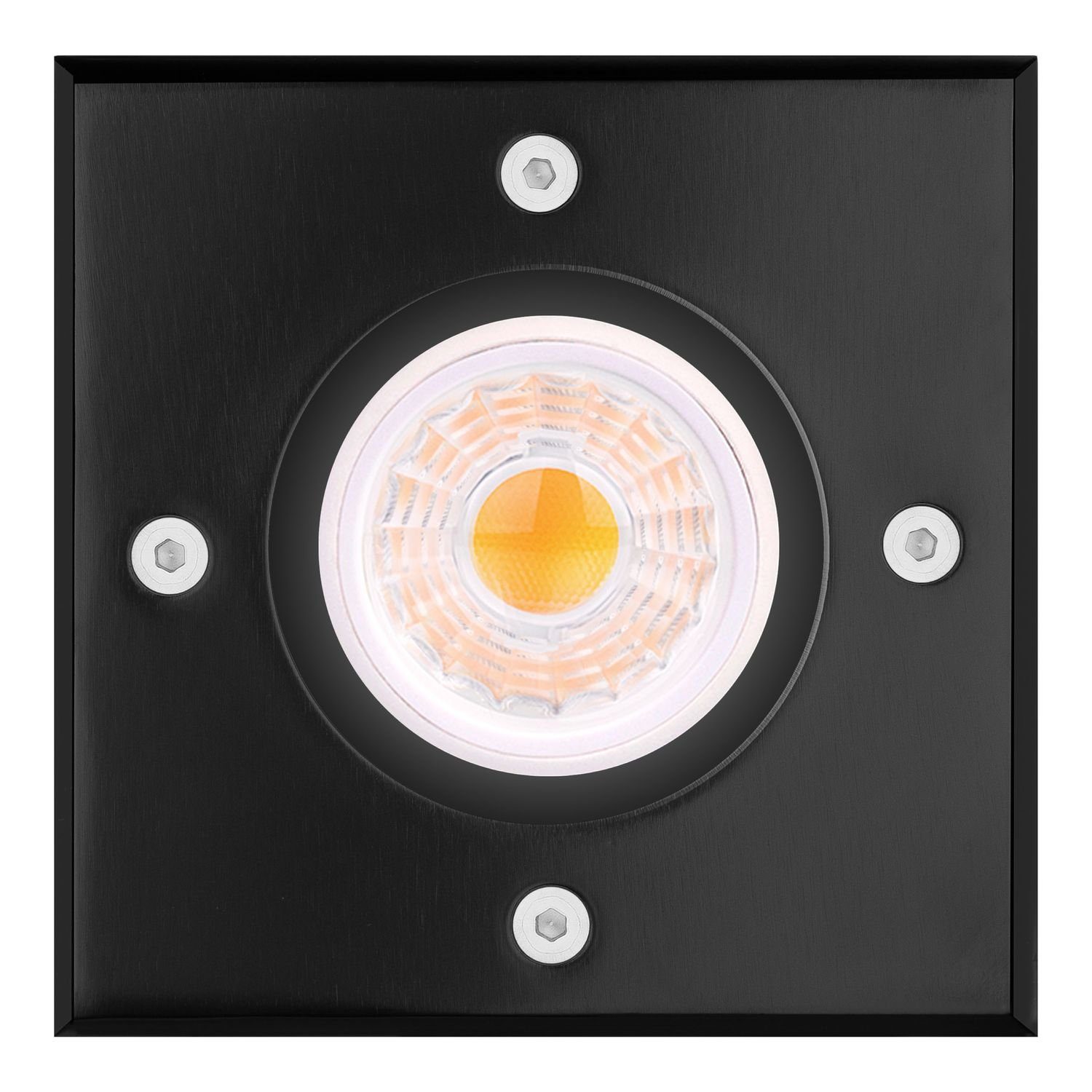 LEDANDO GU10 Einbaustrahler LED LED LED mit 3er Schwarz vo Bodeneinbaustrahler Markenstrahler Set