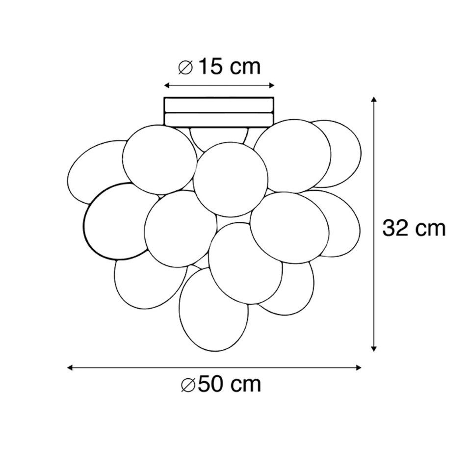 Qazqa Deckenleuchte Uvas, ohne Leuchtmittel, Extra-Warmweiß, QAZQA Deckenleuchte, g9, Schwarz, Glas, Design