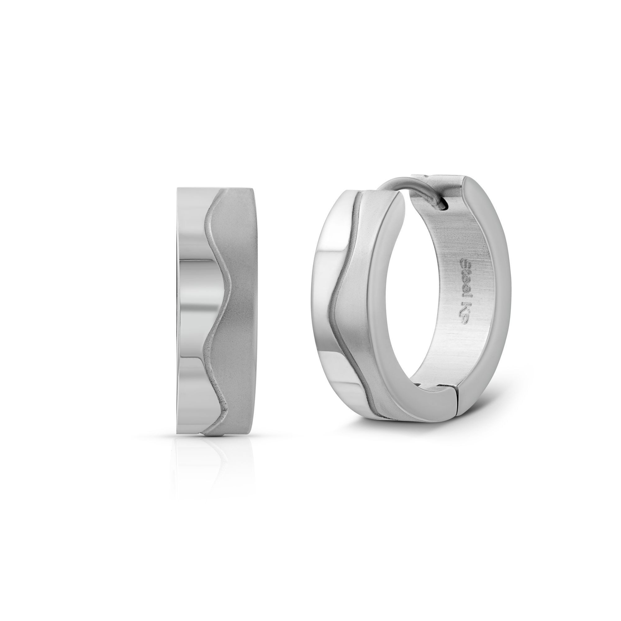 Zeeme Paar Creolen Edelstahl glanz/matt 18mm günstig online kaufen