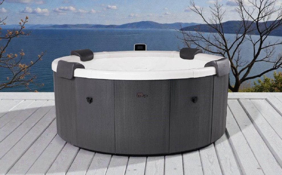 mSpa Whirlpool Denver & Rova - Ø 182 x 70 cm - ganzjährig Outdoor Pool - XXL, Stecksystem mit Einlageplane, feste Außenwand - inkl. LED, UVC+, WiFi, App-Steuerung, 6 Personen