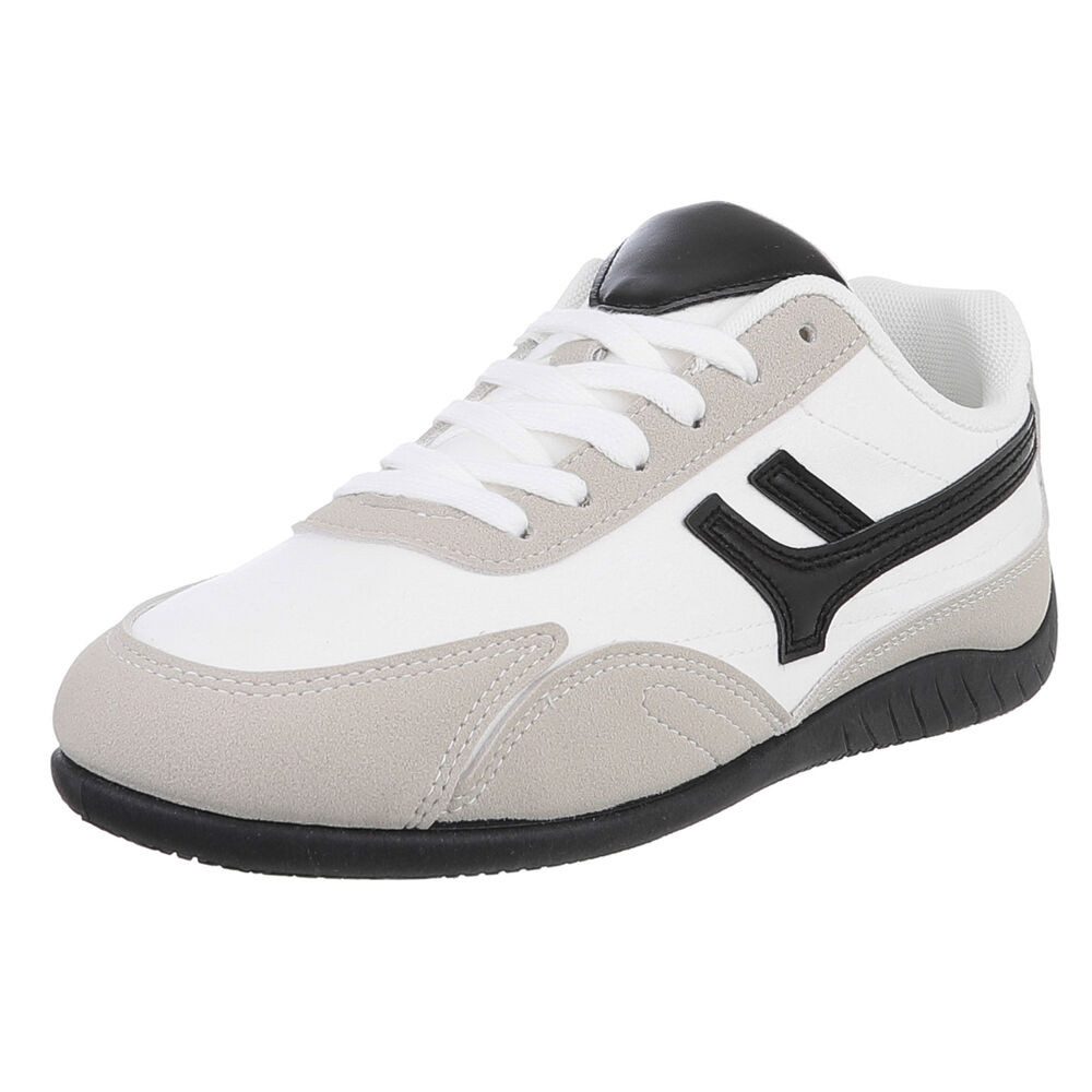 Ital-Design Moderne Damen Sneakers mit Komfort für Alltag und Freizeit Sneaker (90033097) Flach Sneakers Low in Weiß