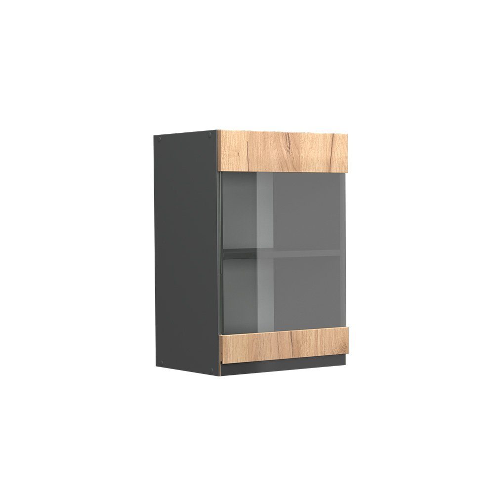 Vicco Glashängeschrank R-Line, Goldkraft Eiche/Anthrazit, 40 günstig online kaufen
