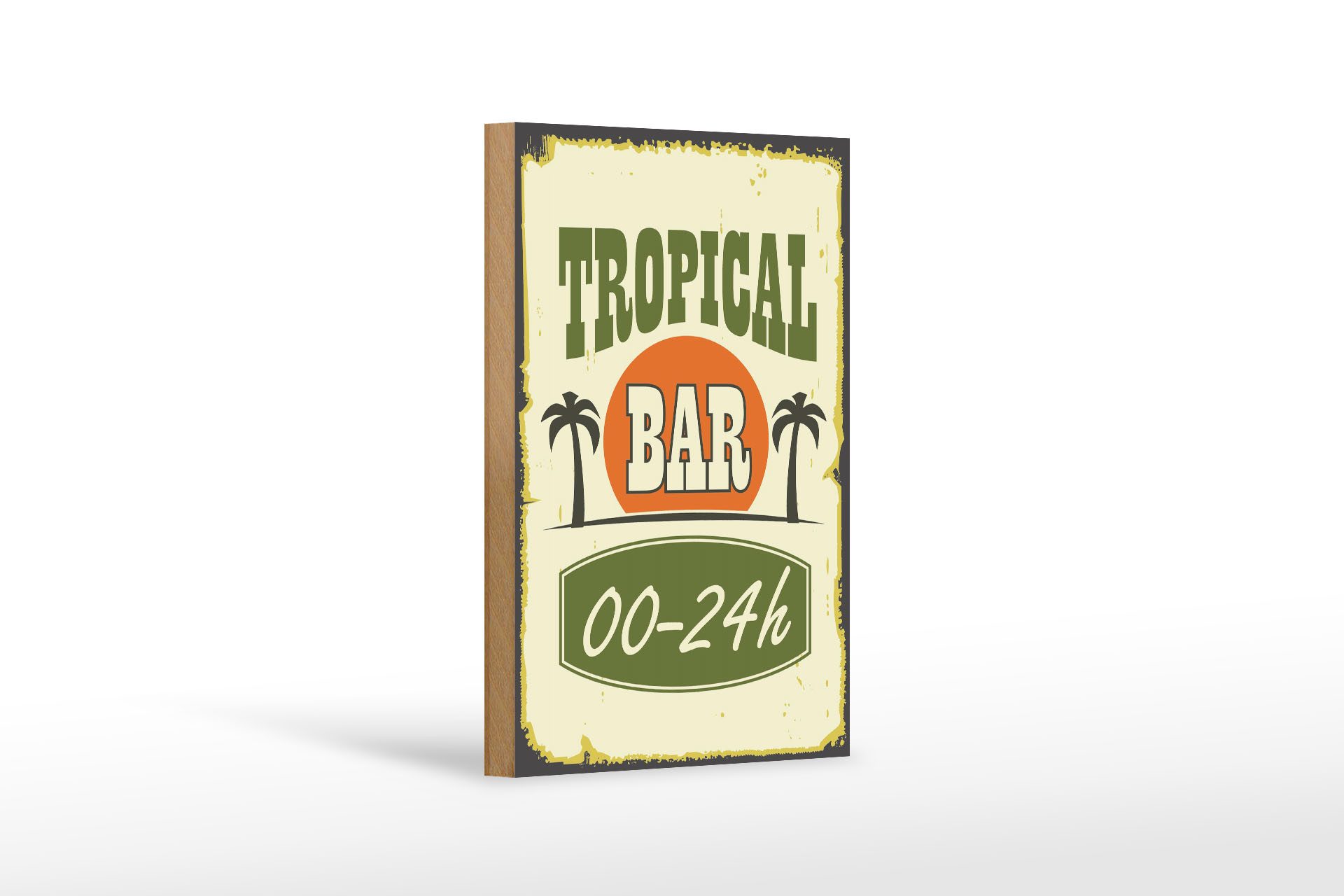 Holzbild 12x18 cm Tiki Bar 00 - 24 h