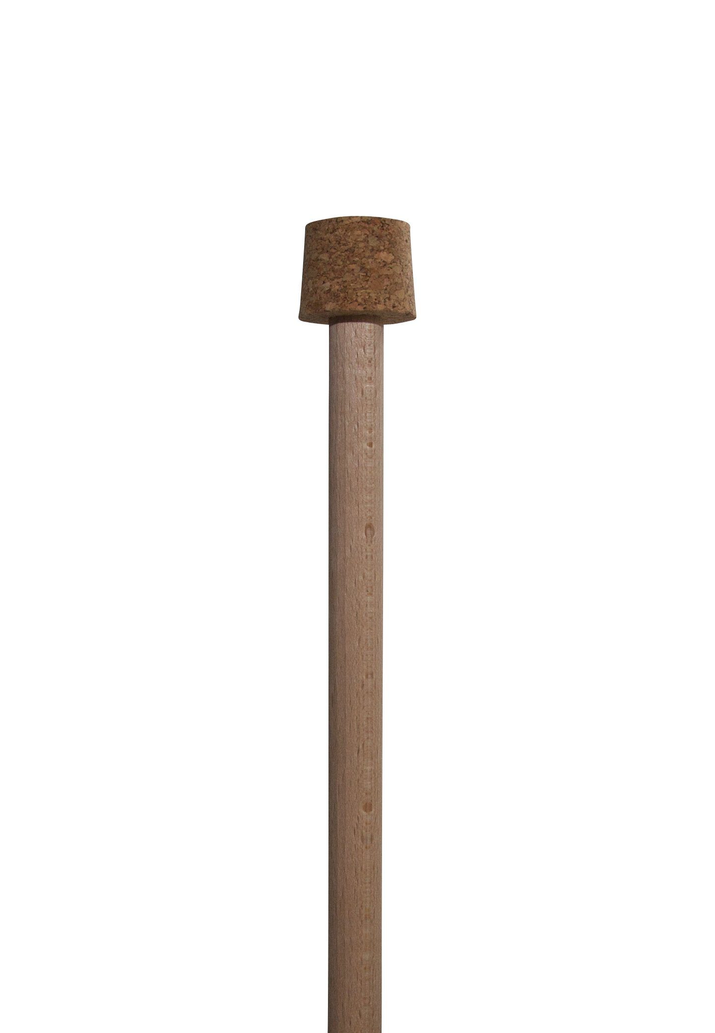 Lauschaer Glas Gartenstecker Rosenkugelstab Gartenkugelstab mit Korkaufsatz, für Rosenkugeln naturbelassenes Holz