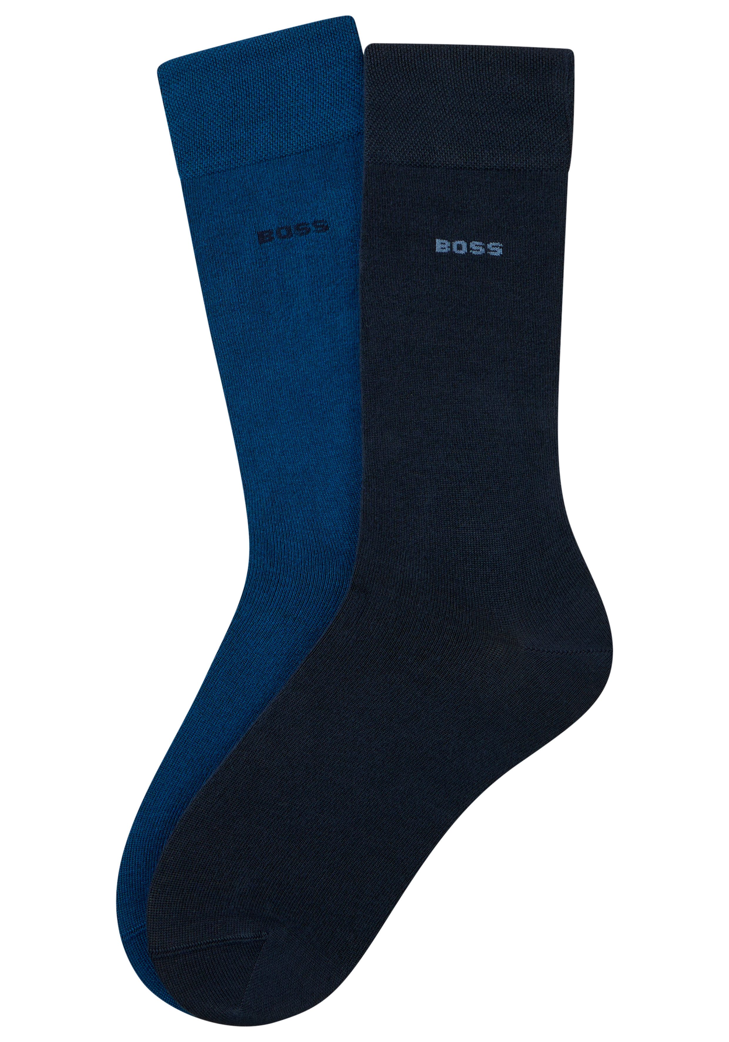 BOSS Businesssocken 2P RS Bamboo 1027 (Packung, 2-Paar) mit Strickbündchen