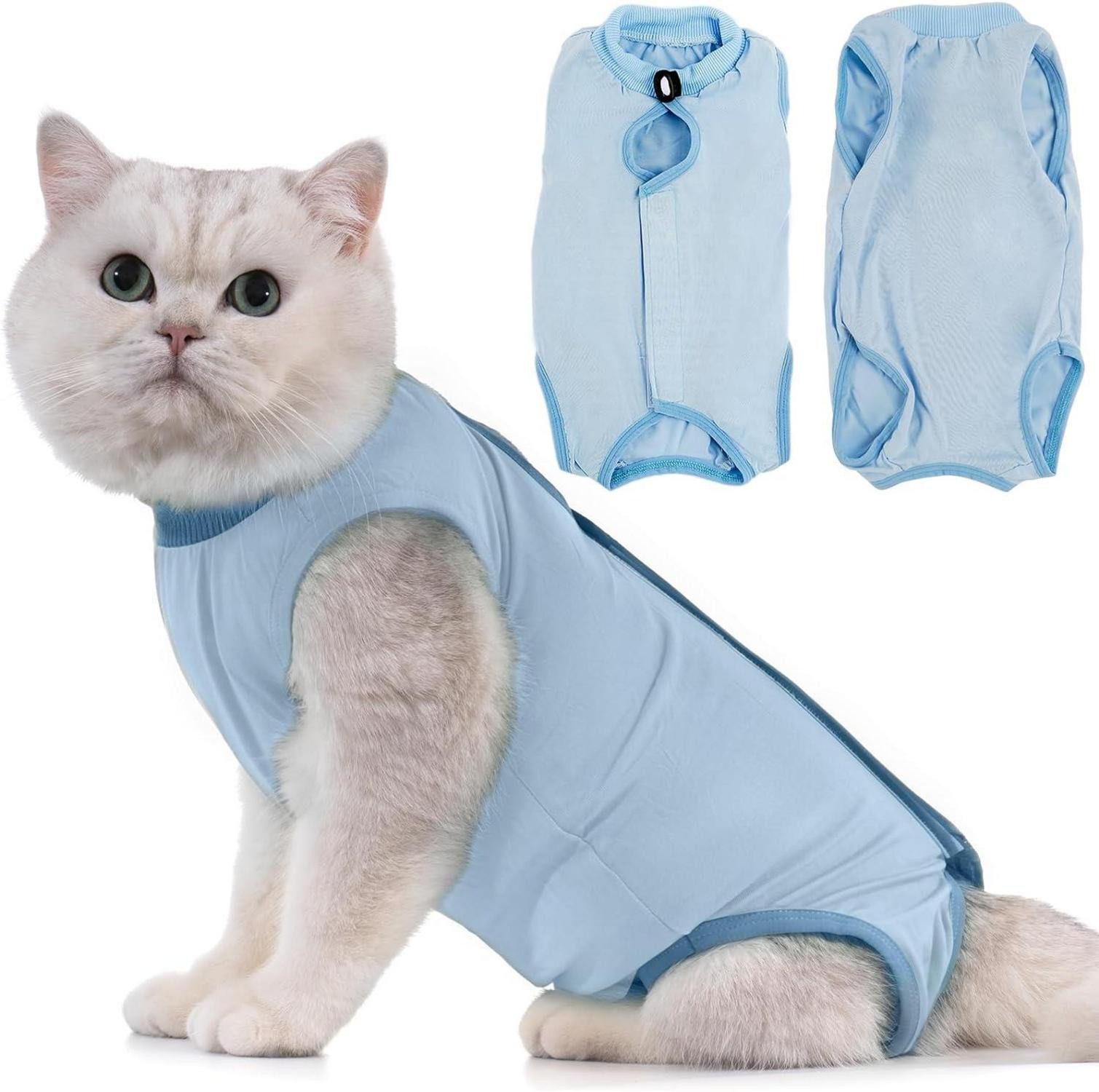 Schutzkragen Katzenbody Erholungsanzug Recovery Kastration Spay Leckschutz Suit für