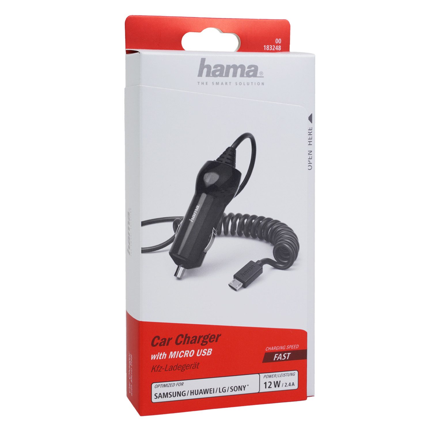 Hama KFZ Schnell-Ladekabel Micro-USB Spiral-Kabel Smartphone-Ladegerät (Lade-Adapter Auto Ladegerät Schnellladung Spiralkabel Ladekabel) – Bild 4 von 4
