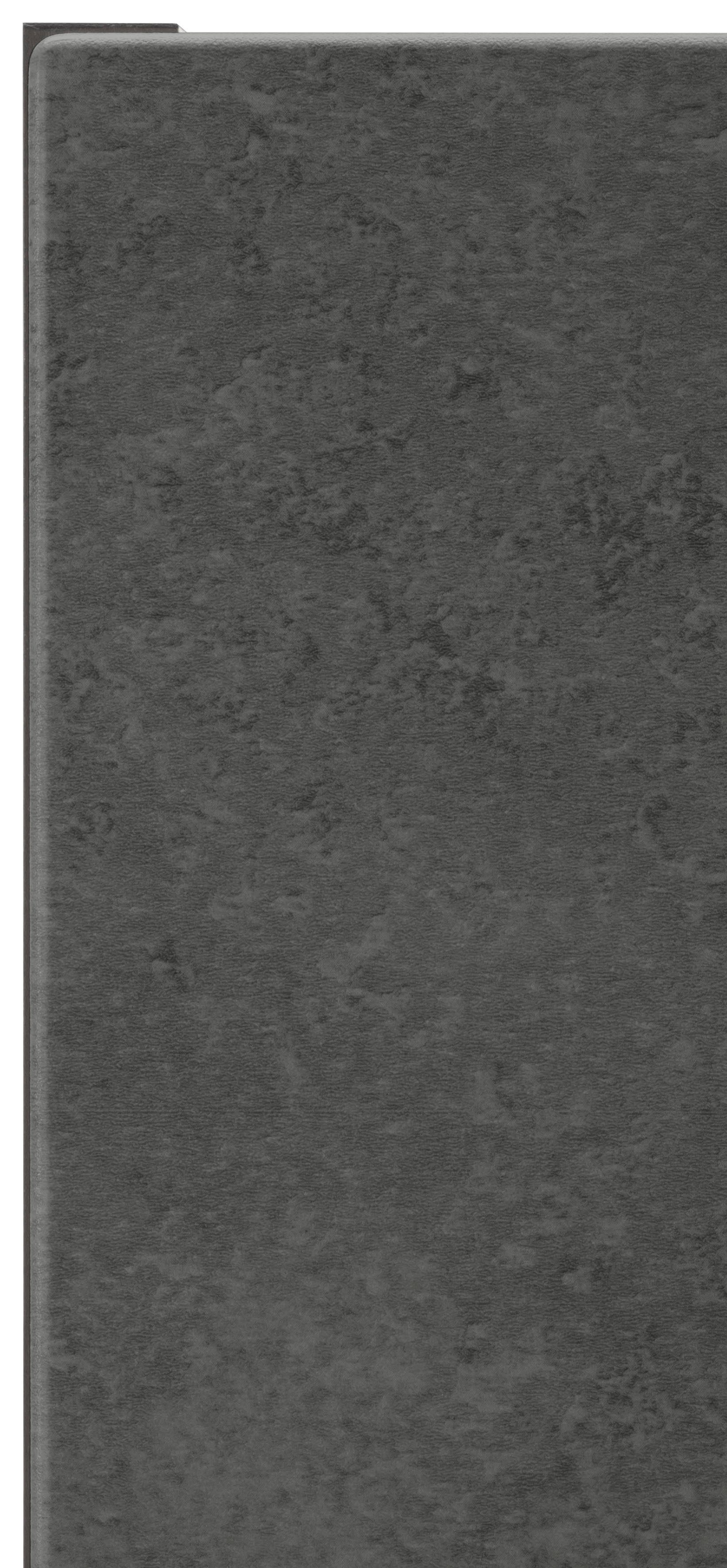 HELD MÖBEL Klapphängeschrank | Front mit MDF betonfarben Klappe, dunkel Metallgriff, Tulsa breit, 1 cm schwarzer grafit 100