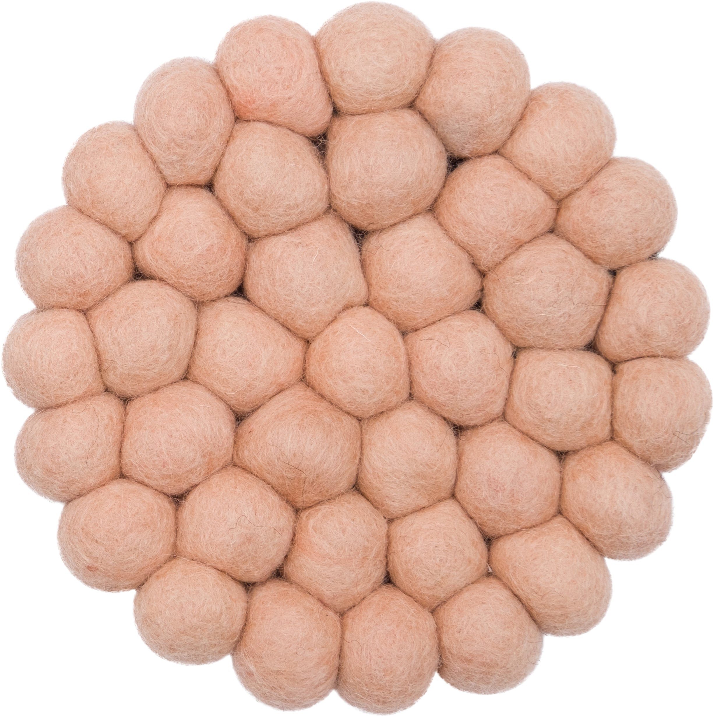 myfelt Wollteppich Muster Merle Filzkugelteppich rund, rund, 100% reine Schurwolle