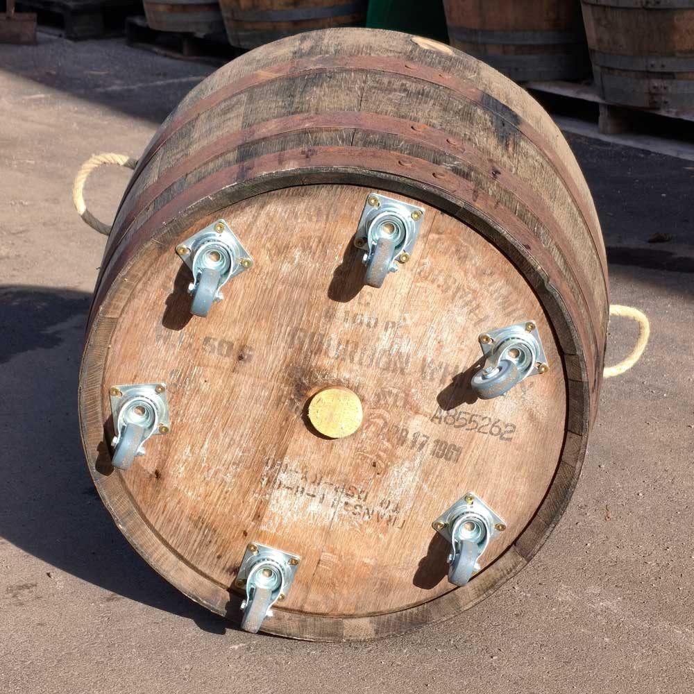 Temesso Pflanzkübel Extra HOHES schottisches Whiskyfass halbiert (Höhe ca. 50 cm) natur