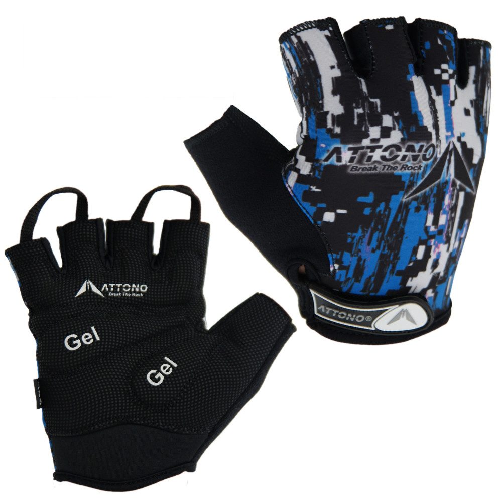 ATTONO Fahrradhandschuhe Herren Fahrradhandschuhe mit Gel-Polster & Pull-Off System, Gr. 8-11