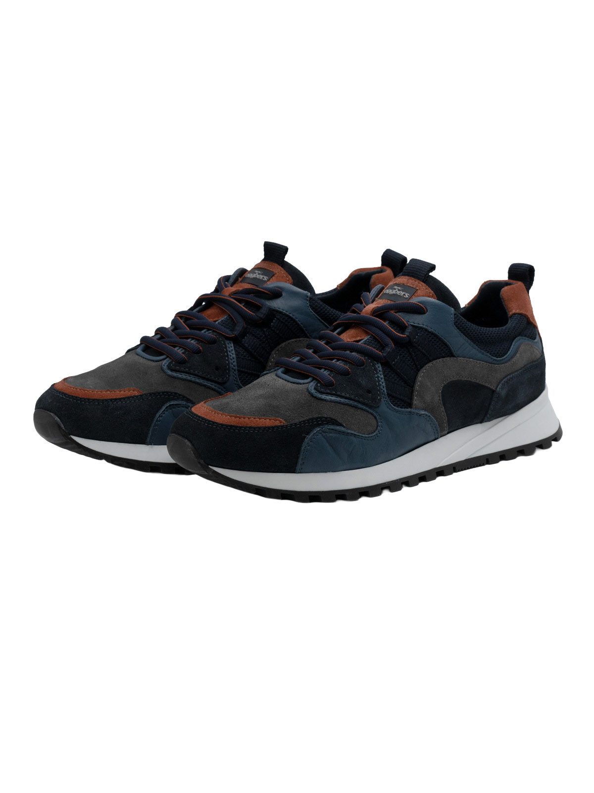 Engbers Herren Sneaker aus Wildleder-Mesh-Mix, Marineblau Sneaker