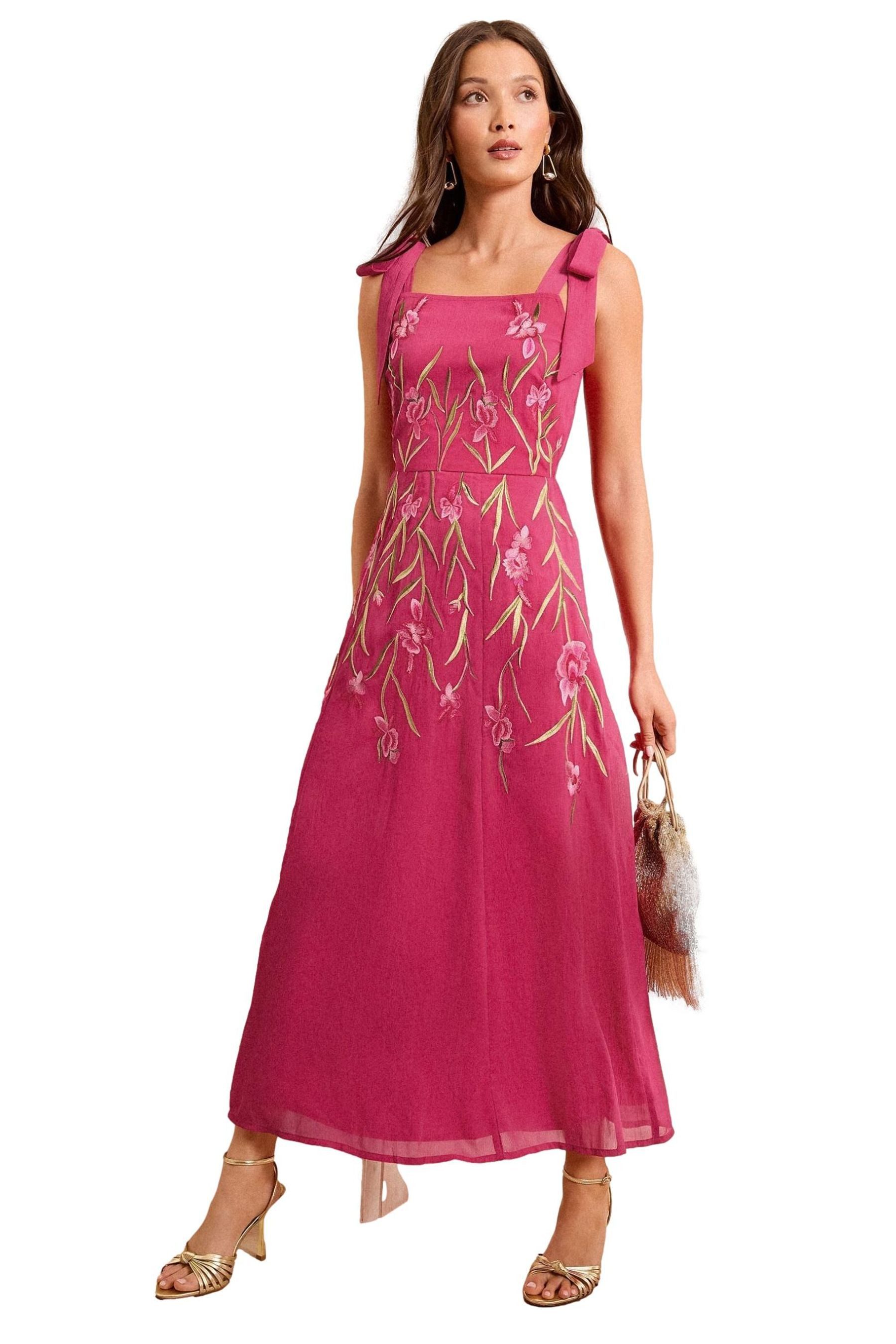 Love & Roses Midikleid Love & Roses Midaxi-Kleid mit Stick (1-tlg)