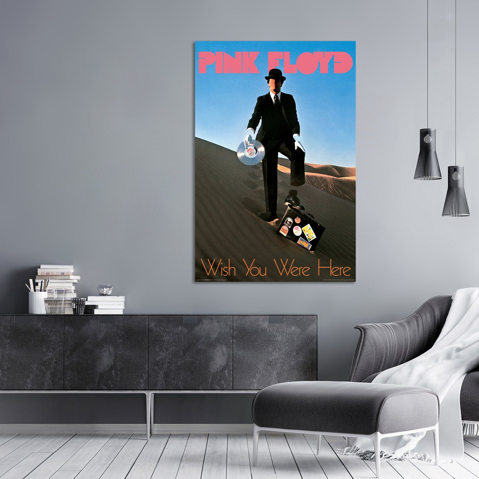 Close Up Poster Pink Floyd Poster Wish You Were Here Record Man 61 x 91,5 cm