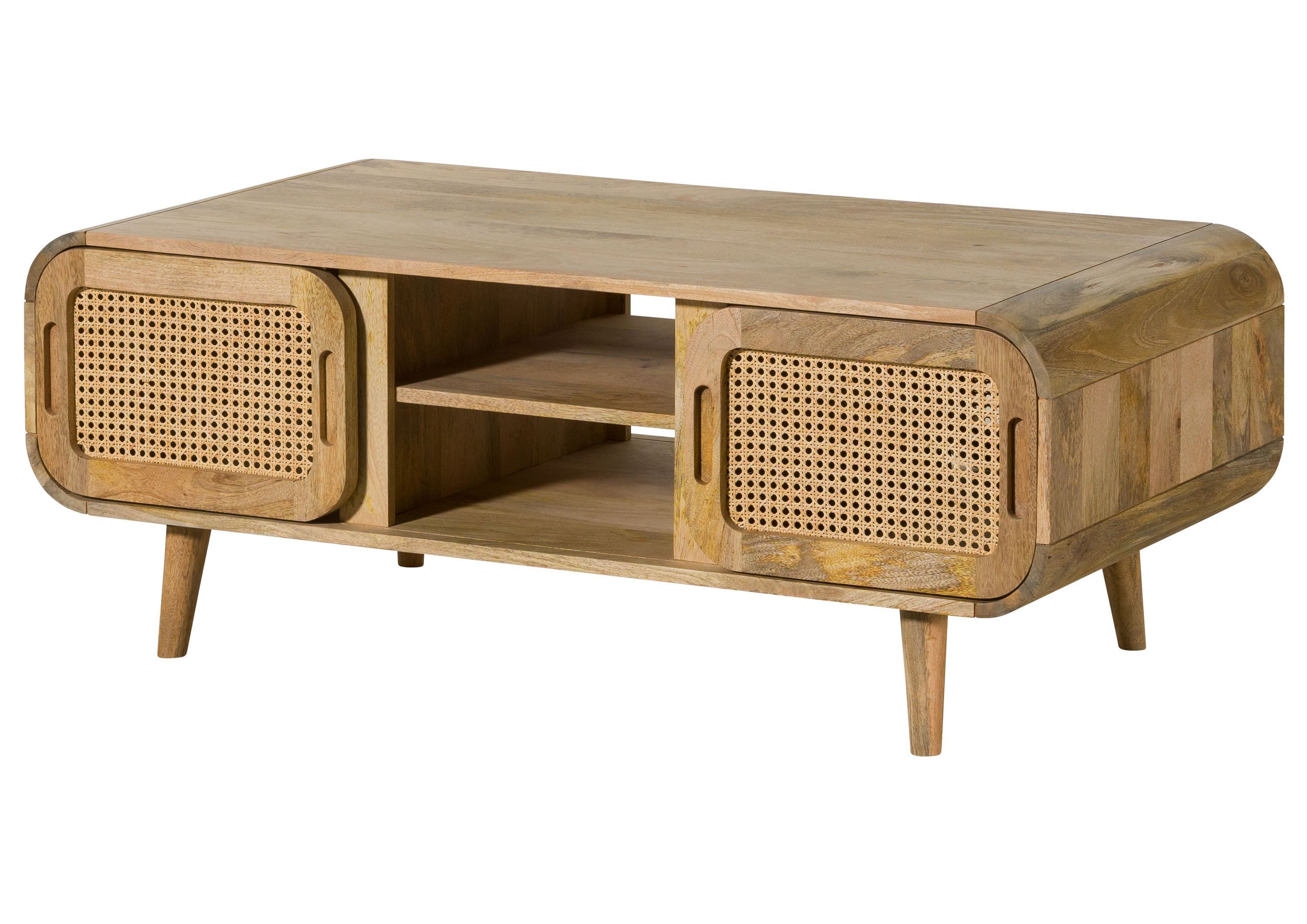 Massivmoebel24 Couchtisch VALENCIA (Massivholz, Massivholztisch), Mango 120x60x45 natur lackiert VALENCIA #101