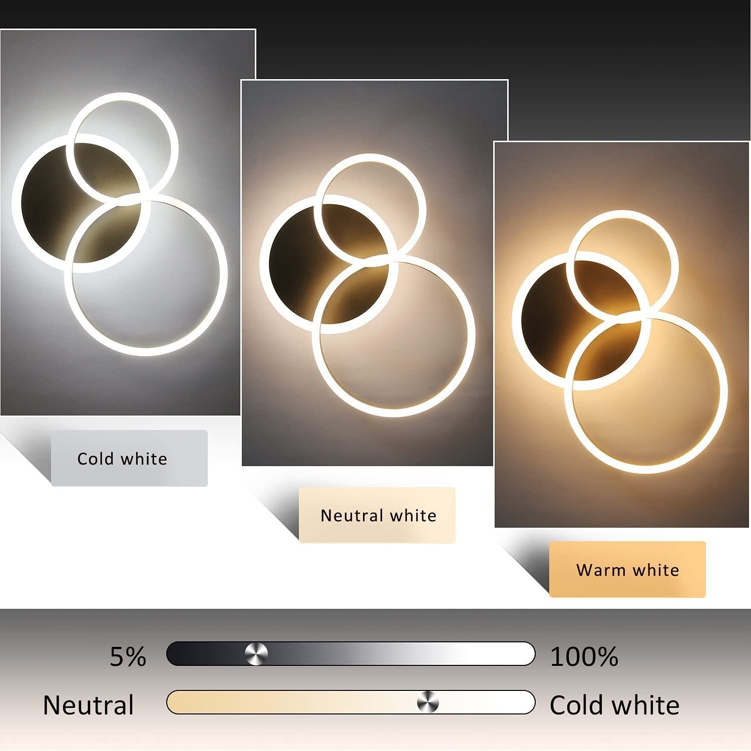 Nettlife LED Deckenleuchte Schlafzimmer Gold Dimmbar günstig online kaufen