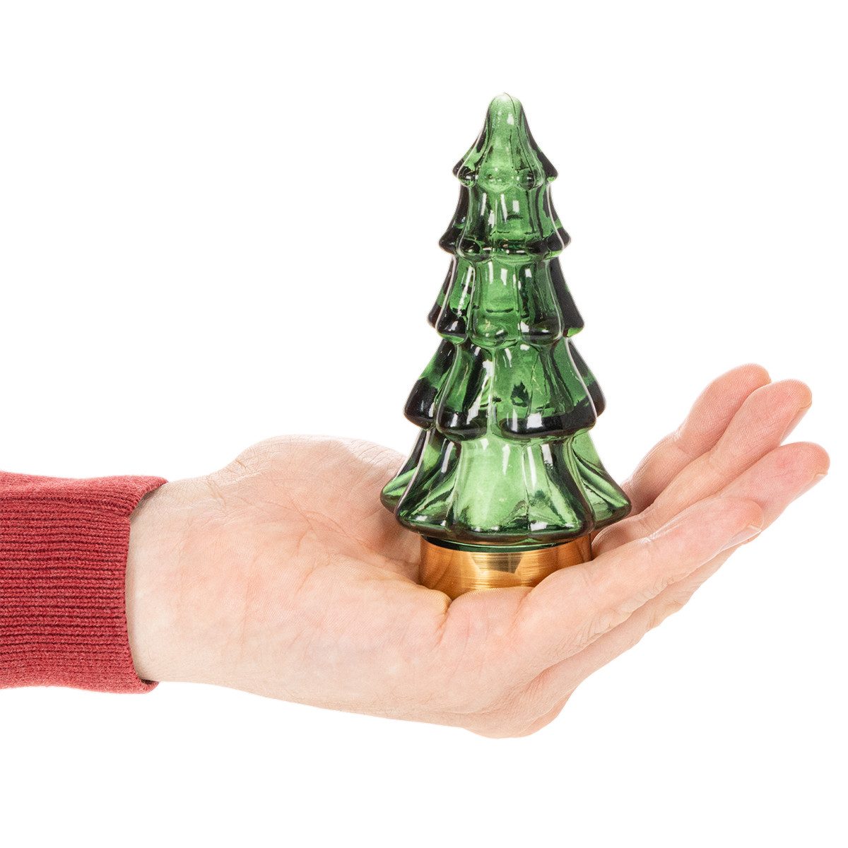 Florists Products Künstlicher Weihnachtsbaum LED Deko Glas-Tannenbaum Tischbeleuchtung Weihnachten, 2 Stück