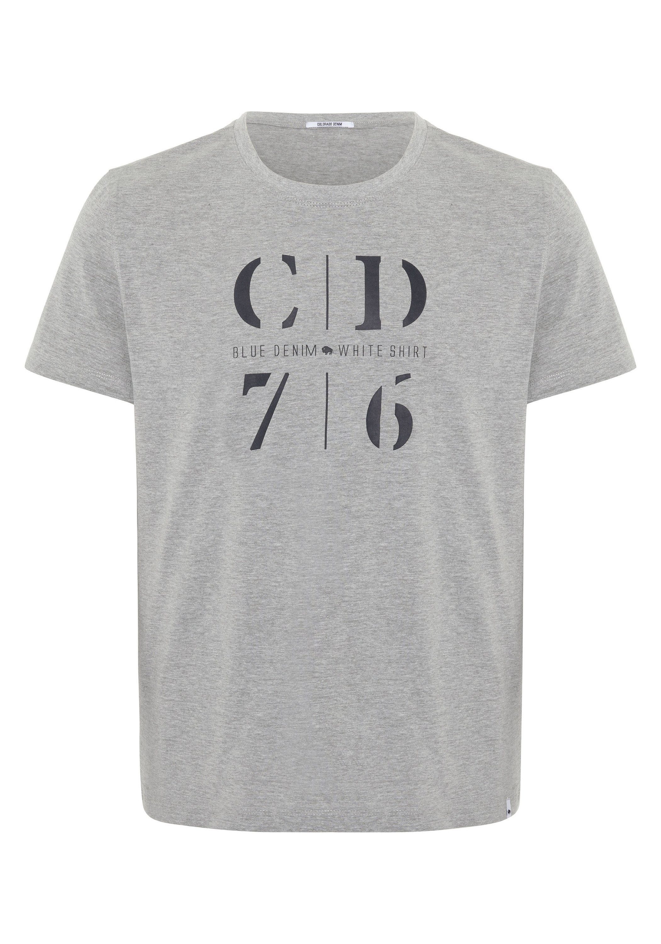 COLORADO DENIM Print-Shirt aus weicher Sweatware 17-4402M Neutr. Gray