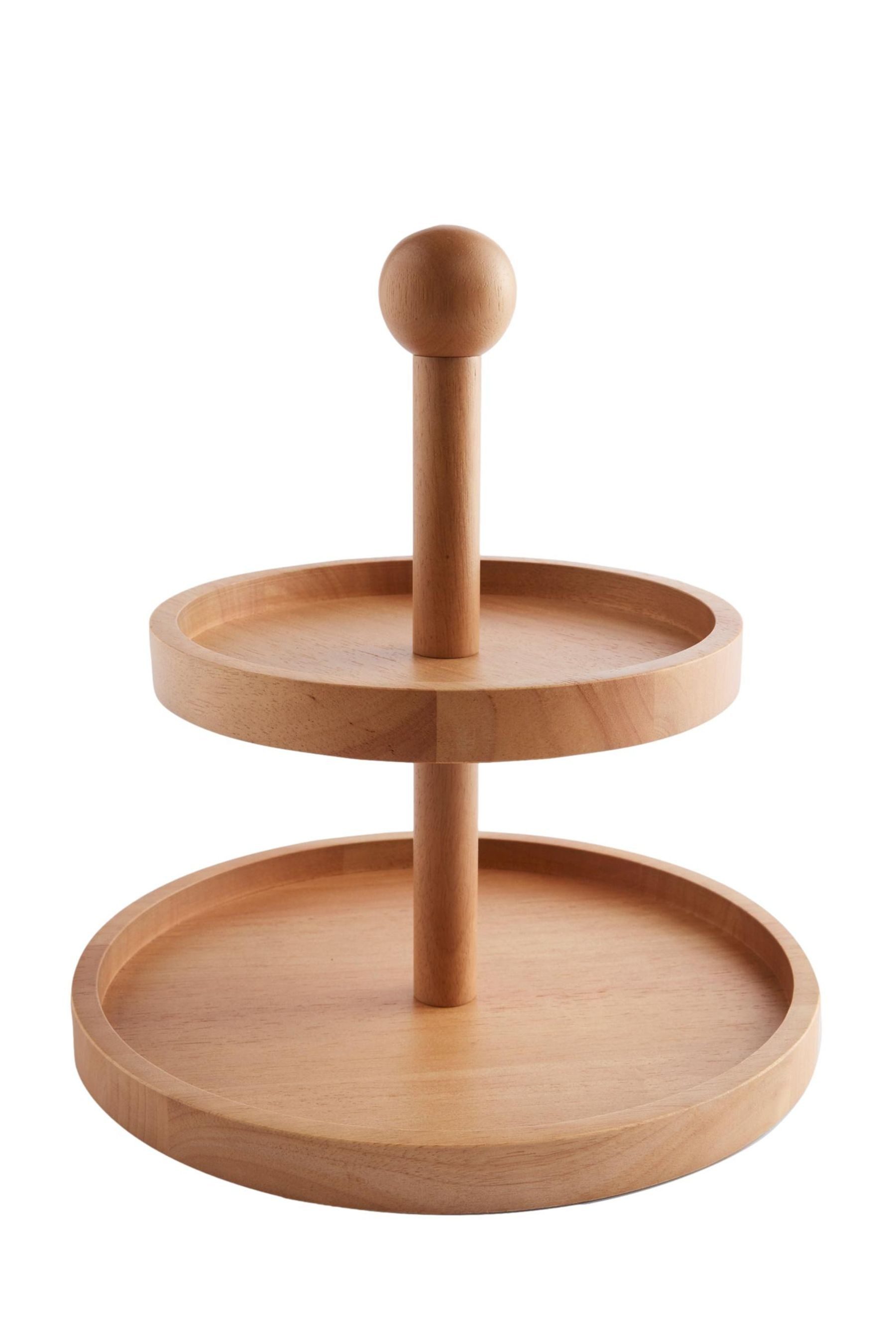 Servierständer Zweistufige Servier-Etagere aus Holz