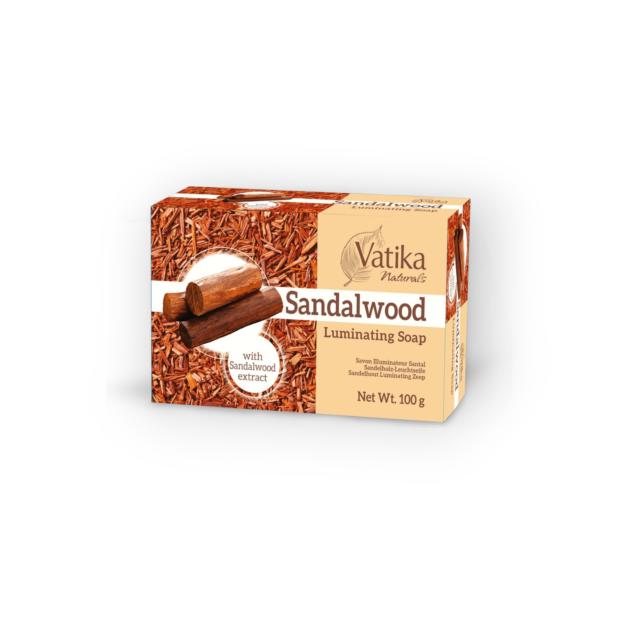 Vatika Feste Duschseife Dabur Vatika Naturals Sandalwood Soap 100gr., 1-tlg., Mit Sandelholz, für die tägliche Reinigung, 100 g