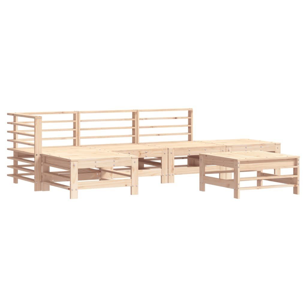 vidaXL Gartenlounge-Set 6-tlg. Garten-Lounge-Set Massivholz Kiefer, (6-tlg)