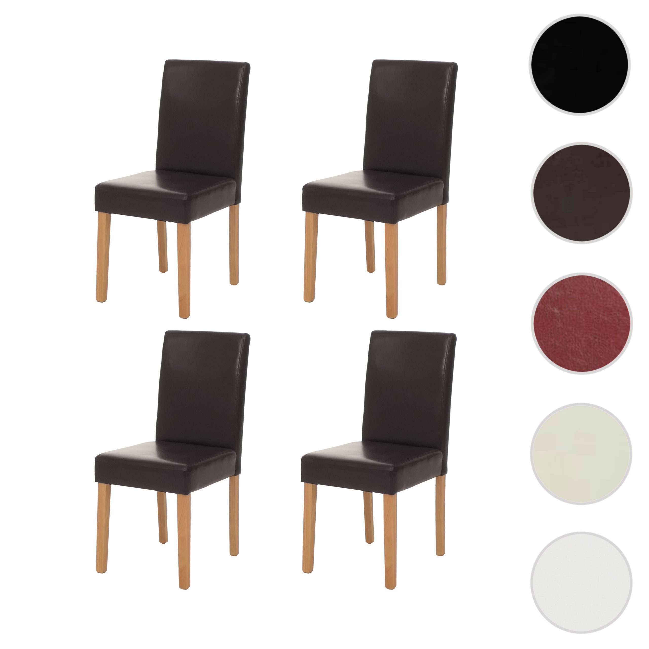 MCW Esszimmerstuhl Littau 4er-Set Kunstleder Braun Helle Beine günstig online kaufen