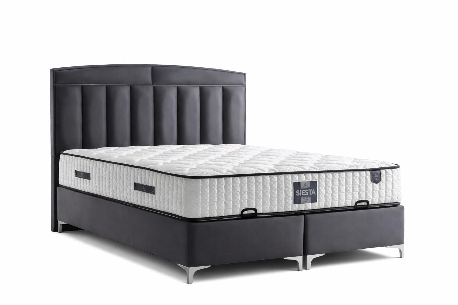 JVmoebel Boxspringbett Bett mit Matratze Moderner Stil Bett mit Stauraum Weiche Polsterung
