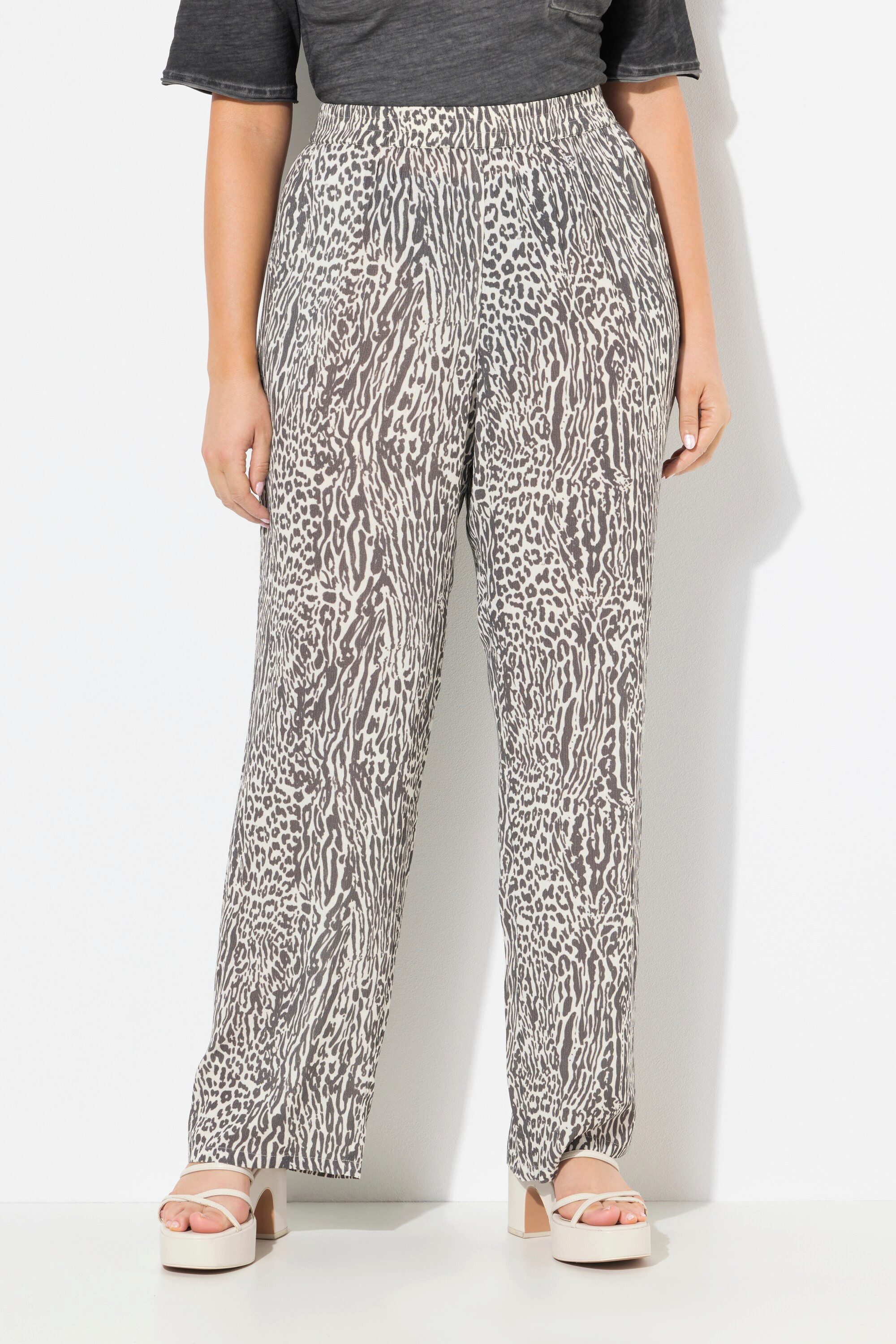 Ulla Popken Schlupfhose Hose Rose Animaldruck günstig online kaufen