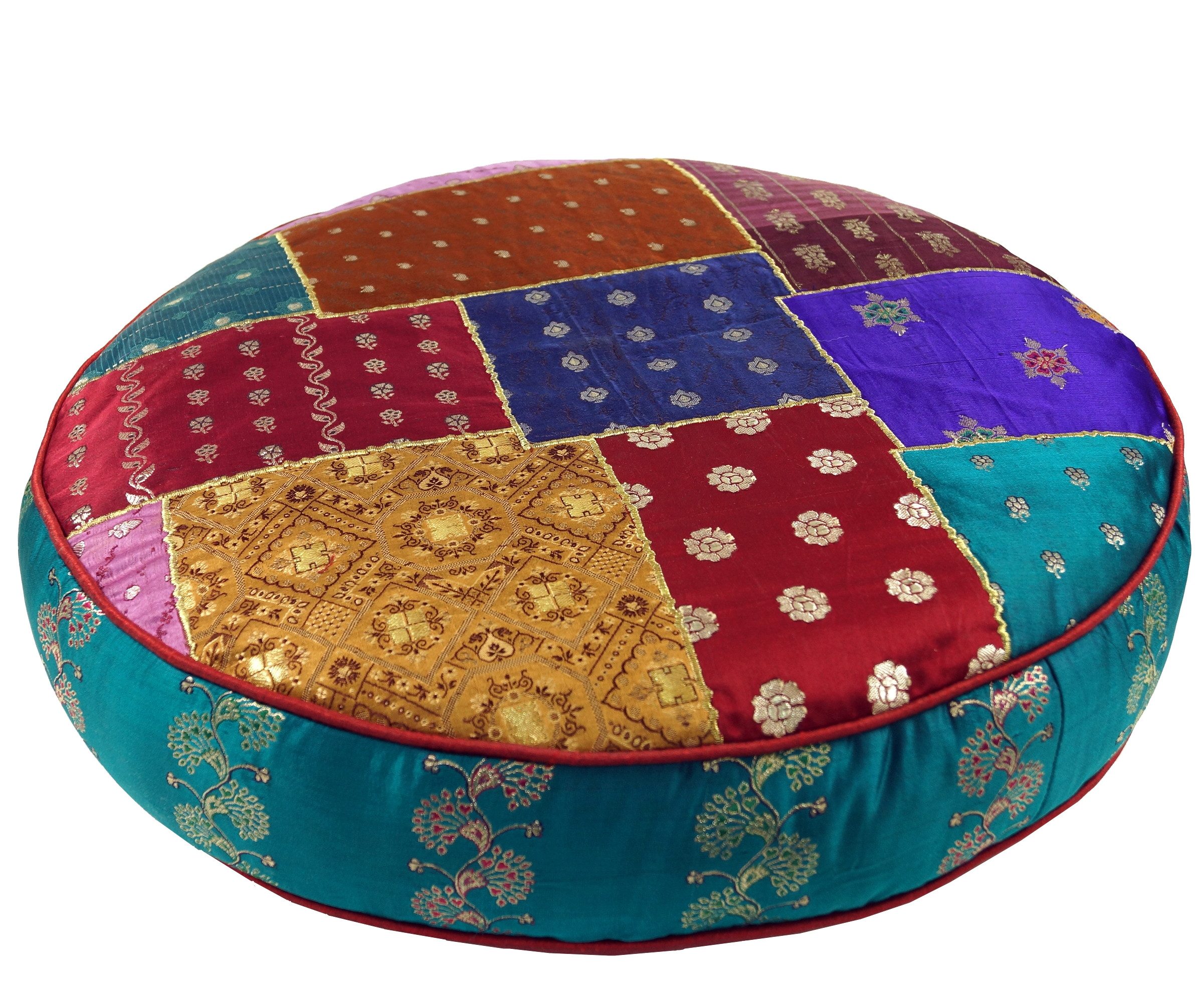 Guru-Shop Sitzkissen Orientalisches rundes Patchwork Kissen 40 cm,..