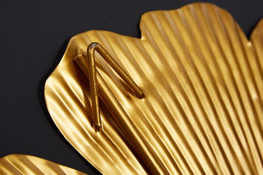 riess-ambiente Wanddekoobjekt GINKGO 110cm gold (1 St), Schlafzimmer · Metall · · Asiatisch Wohnzimmer