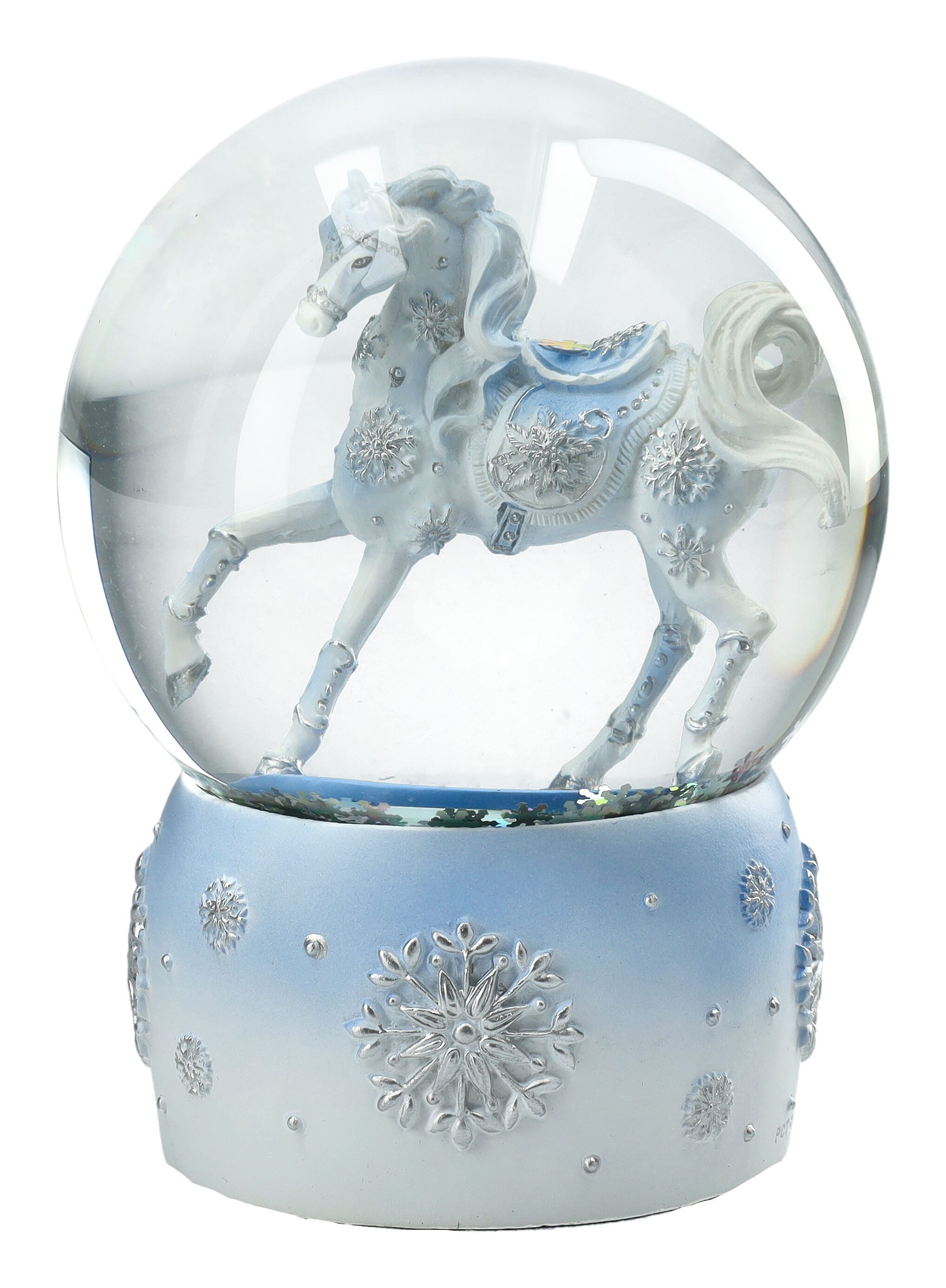 Figuren Shop GmbH Schneekugel Schneekugel Pferd - Snow Crystal - Аксессуары для дома weißes Pferd Schimmel