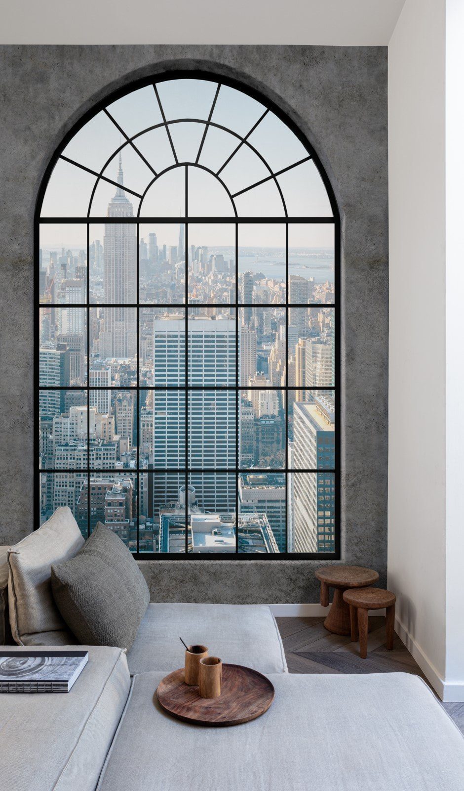 Grandeco Tapete Fototapete Industrial Fenster Skyline New York Grau ML6201 Young Edition