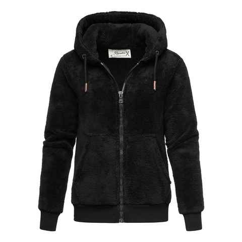 REPUBLIX Sweatjacke JANIE Damen Teddy Sweatjacke Plüsch Hoodie Pullover Zipper Jacke