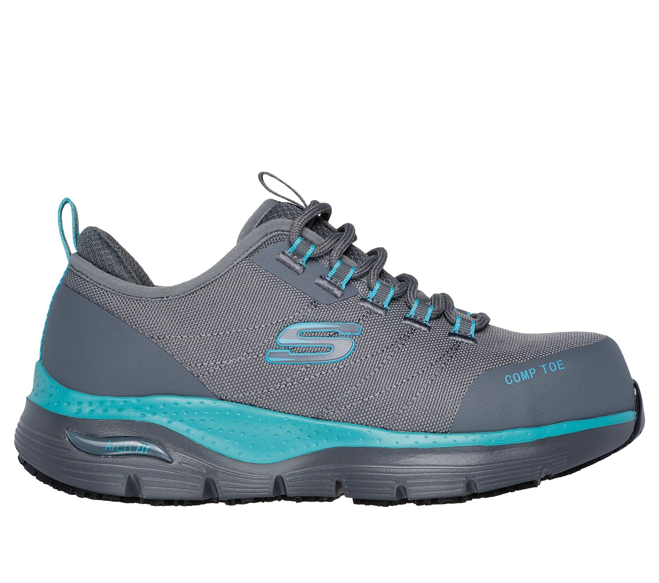 Skechers ARCH FIT SR EBINAL - Max Komfort und Sicherheit - Damen S3 SR ESD Arbeitsschuh Arch Fit Einlegesohle mit zertifizierter Unterstützung des Fußgewölbes