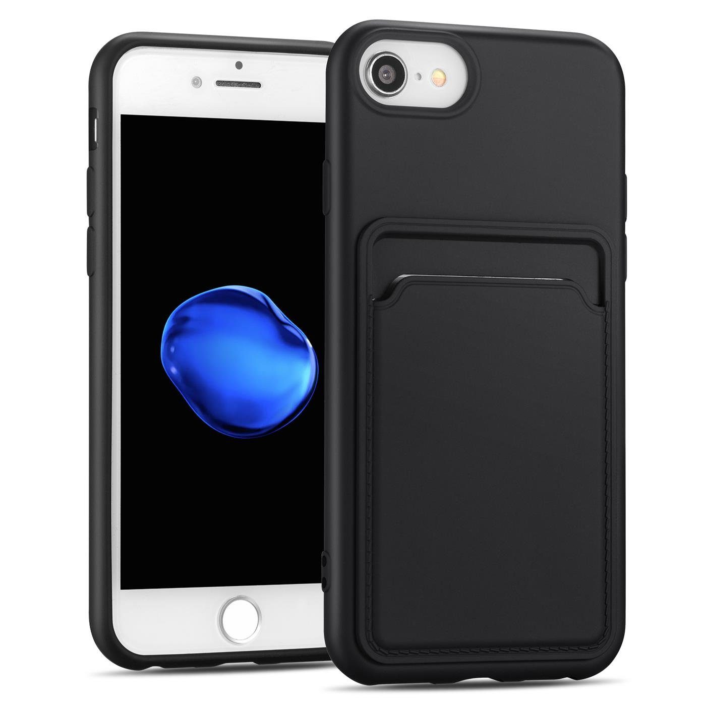 CoolGadget Handyhülle Card Case Handy Tasche für Apple iPhone SE 2, iPhone 8 4,7 Zoll, Silikon Schutzhülle mit Kartenfach für iPhone 7 / 8 / SE 2020 Hülle