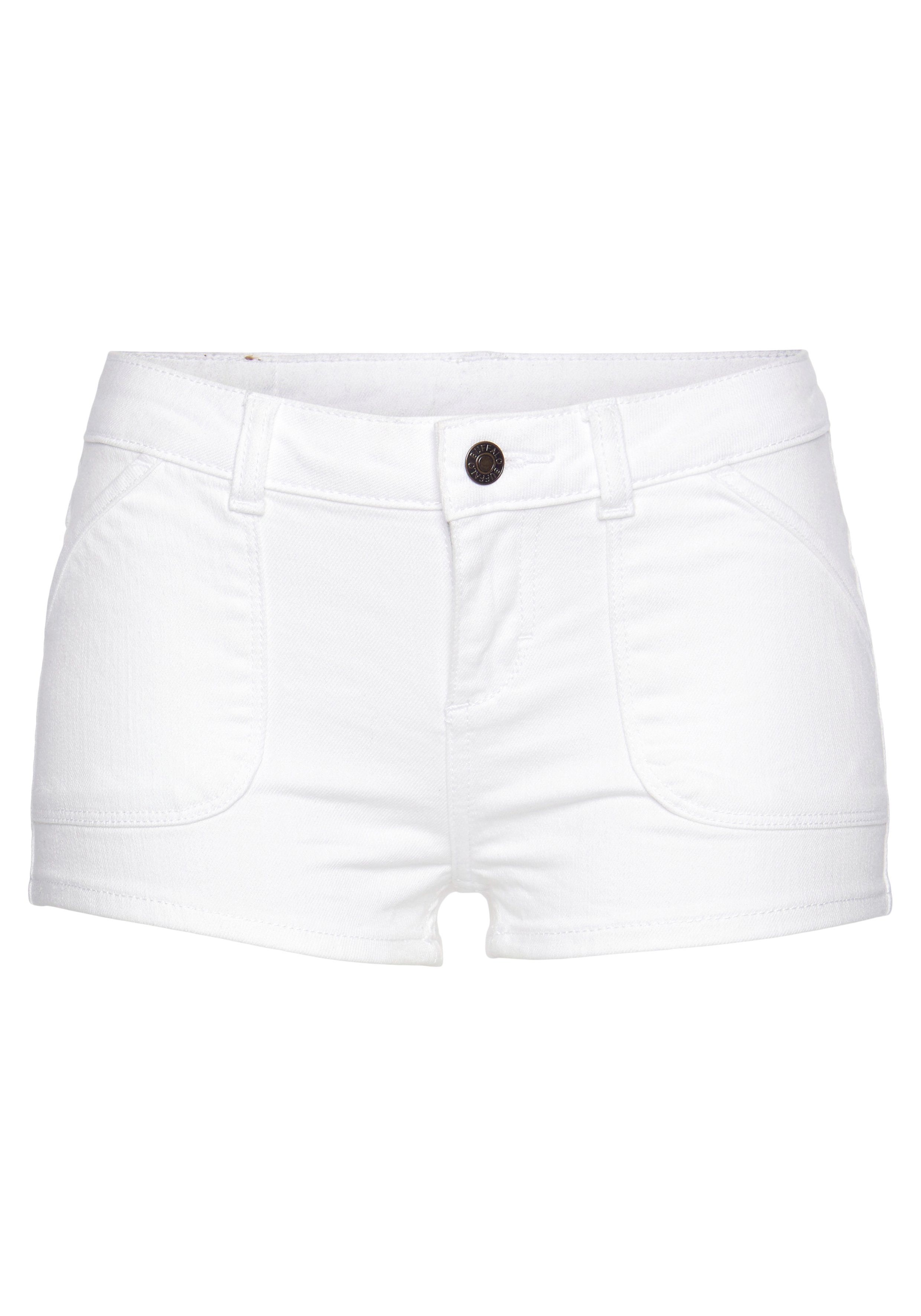 Jeansshorts, mit elastisch kurze Buffalo Hotpants Hose, Taschen,