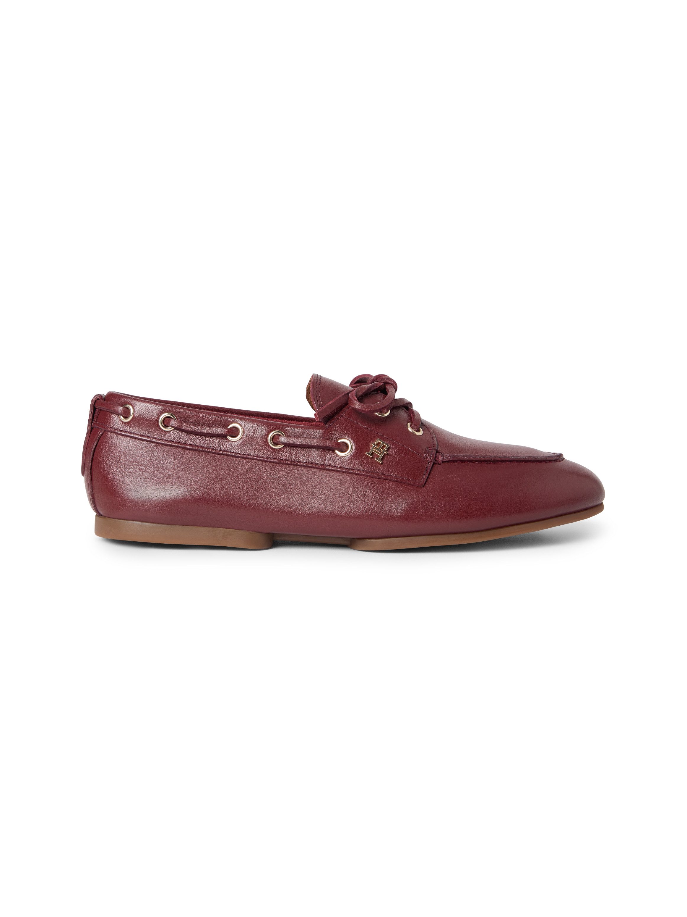 Tommy Hilfiger TH SLEEK LEATHER BOAT SHOE Bootsschuh Bootsschuh, Businessschuh mit Blockabsatz und Ösen mit Durchzug – Bild 4 von 5