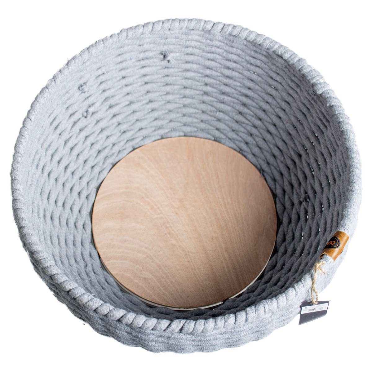 DUVO+ Tierkorb Korb Oyster im Baumwollseil rund grau für Katzen