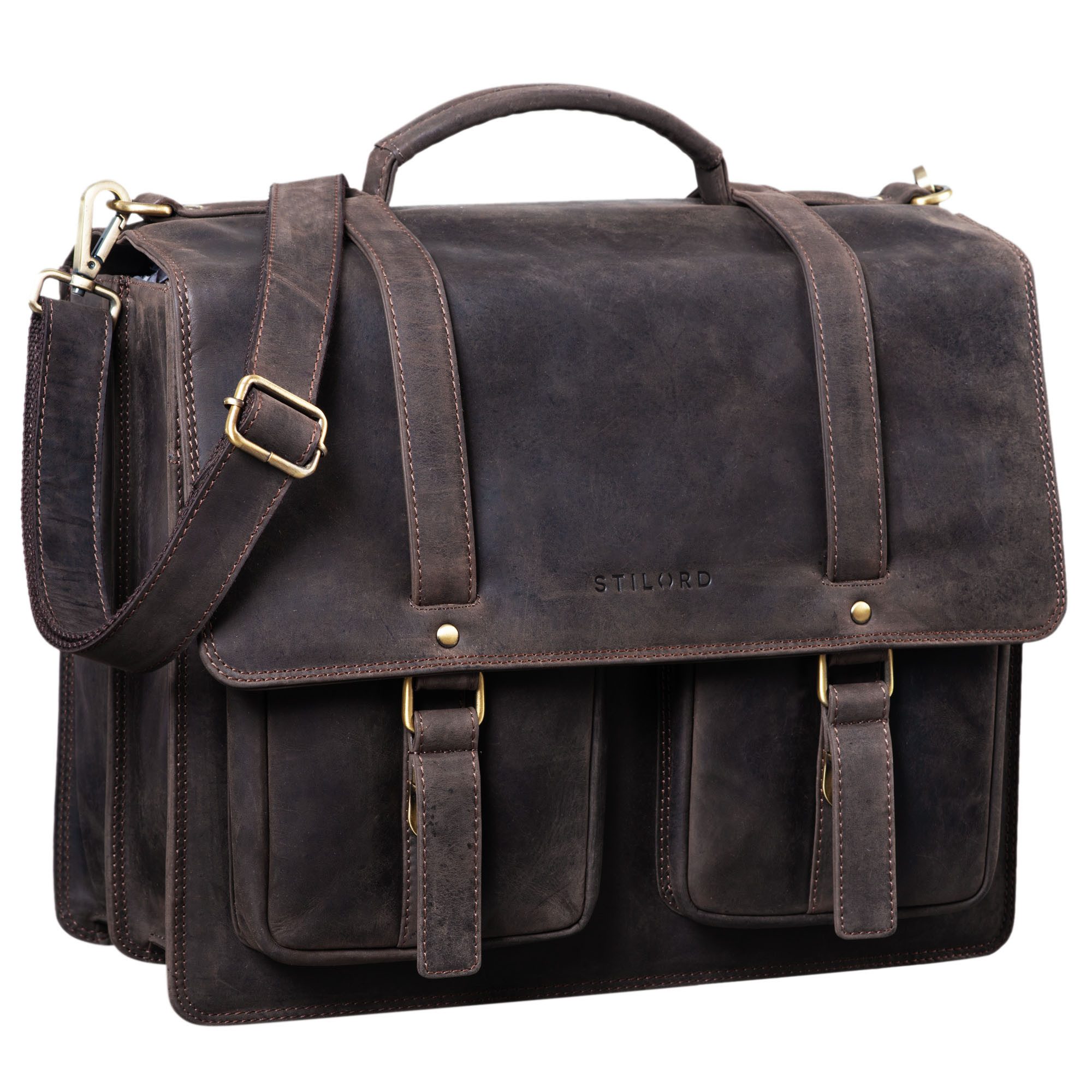 STILORD Aktentasche "Fernando" Ledertasche Aktentasche Vintage
