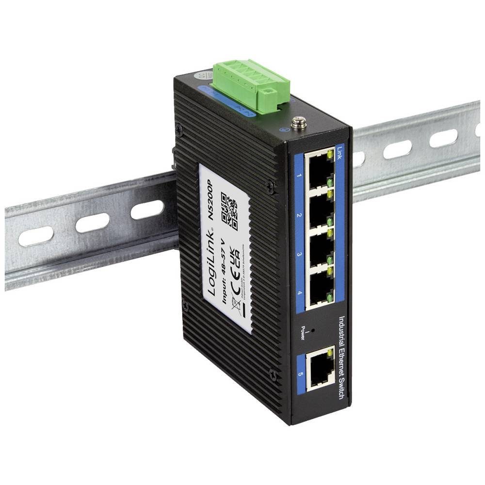 Netzwerk-Switch (PoE-Funktion) PoE-Switch, Industrie LogiLink Fast Ethernet 5-Port,