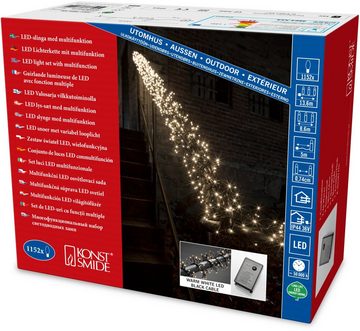 KONSTSMIDE LED-Lichterkette Büschellichterkette Cluster, Weihnachtsdeko aussen, mit 8 Funktionen und 1152 warmweißen Dioden
