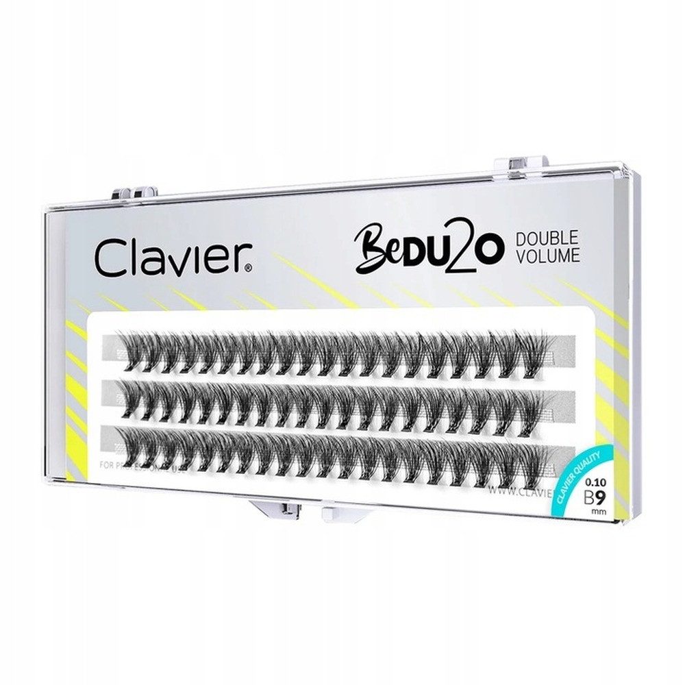 CLAVIER Einzelwimpern CLAVIER BeDU2O Double Volume Wimpernbüschel 9mm